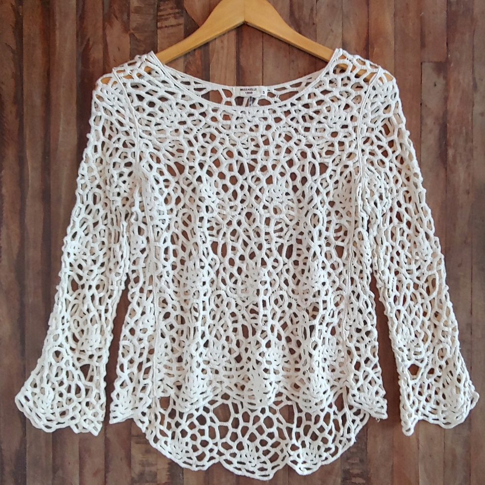 1/2

Miss Kelly 1999 White crochet sweater Size S
